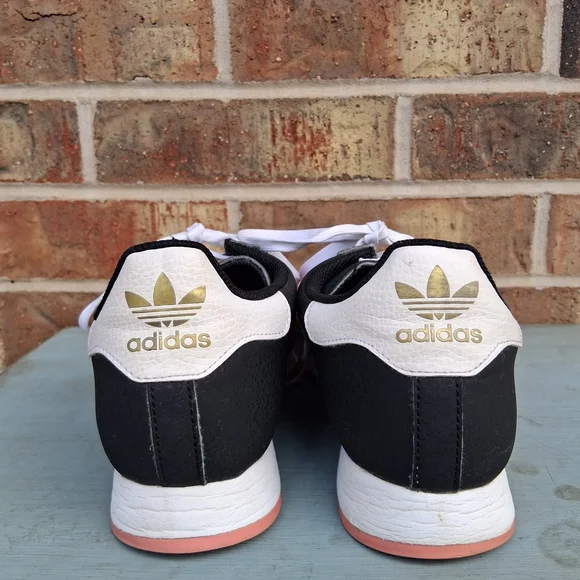 Adidas Samoa Trefoil Sneakers Black Pink Retro Trainers Women’s 8.5 - Picture 5 of 12